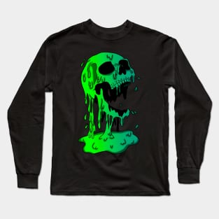 Green Melting Skull Long Sleeve T-Shirt